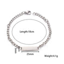 European & American Cross-Border Couple Bracelets - Minimalist Versatile Stackable Titanium Steel Chains with DIY Engravable Curved Plate