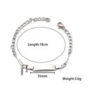 European & American Cross-Border Couple Bracelets - Minimalist Versatile Stackable Titanium Steel Chains with DIY Engravable Curved Plate
