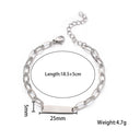 European & American Cross-Border Couple Bracelets - Minimalist Versatile Stackable Titanium Steel Chains with DIY Engravable Curved Plate