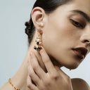 Niche Art Deco Pearl & Enamel Gold-Tone Jewelry Set - Retro Elegant Design, Statement Jewelry for Women