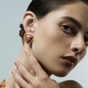 Niche Pink Turquoise Gold-Tone Jewelry Set - Retro Elegant Design, Statement Jewelry for Women