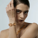 Niche Gold-Tone Cameo Jewelry Set - Retro Elegant Design, Statement Jewelry for Women