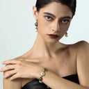 Boho Zebra Print Pearl Jewelry Set - Gold-Tone Retro Elegant Statement Jewelry for Women, Versatile Fashion Accessory