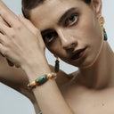 Vintage Pearl & Gemstone Jewelry Set - Gold-Tone Retro Elegant Statement Jewelry for Women, Versatile Fashion Accessory