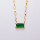 INS Vibe French Retro Necklace - Colored Sugar Cube Zircon Collarbone Chain, Light Luxury Fashion Versatile High-End Jewelry