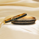 INS Retro European-American Fashion Square Zircon Titanium Steel Bracelet - Cross-Border French Light Luxury Colored Zircon Stainless Steel Bangle