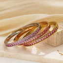 INS Retro European-American Fashion Square Zircon Titanium Steel Bracelet - Cross-Border French Light Luxury Colored Zircon Stainless Steel Bangle