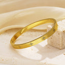 itanium Steel Gold-Plated Bracelet - Fashionable, Minimalist & Versatile C-Shaped Open Buckle Bangle with Design Sense