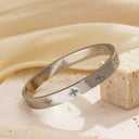 Lucky Four-Leaf Clover Shiny Zircon-Embedded Cross-Border Bracelet - Couples & Women's Light Luxury, Fade-Resistant, Fashion Versatile Titanium Steel Bangle