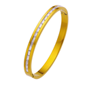 Light Luxury Zircon Gold Titanium Steel Bracelet - Vintage, Fashionable & Versatile