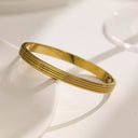 Light Luxury Zircon Gold Titanium Steel Bracelet - Vintage, Fashionable & Versatile