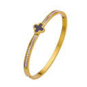 Light Luxury Zircon Gold Titanium Steel Bracelet - Vintage, Fashionable & Versatile