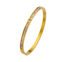 Light Luxury Zircon Gold Titanium Steel Bracelet - Vintage, Fashionable & Versatile