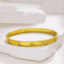 Light Luxury Zircon Gold Titanium Steel Bracelet - Vintage, Fashionable & Versatile