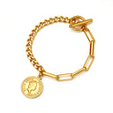 Cool INS Vibe Retro Bracelet - 18K Gold-Plated Titanium Steel Bold Design Gold Hand Jewelry