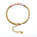Bohemian INS Vibe Evil Eye Bracelet - Gold-Plated Titanium Steel Bangle with Dazzling Colorful Zircon