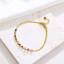 Bohemian INS Vibe Evil Eye Bracelet - Gold-Plated Titanium Steel Bangle with Dazzling Colorful Zircon