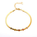 Bohemian INS Vibe Evil Eye Bracelet - Gold-Plated Titanium Steel Bangle with Dazzling Colorful Zircon