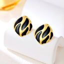 Cross-Border New Vintage Irregular Striped Square Stud Earrings for Women & European-American Style Unique Exquisite Light Luxury Versatile Earrings