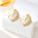 Cross-Border New Vintage Irregular Striped Square Stud Earrings for Women & European-American Style Unique Exquisite Light Luxury Versatile Earrings