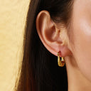 Wholesale Stainless Steel Golden Earrings for Women - European and American - style Light Luxury Titanium Steel Twisted C - shaped Ear Hoops