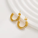 INS High-End Titanium Steel Earrings, New French Vintage Hoops, Versatile Fashion Jewelry for Wholesale