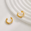 INS High-End Titanium Steel Earrings, New French Vintage Hoops, Versatile Fashion Jewelry for Wholesale