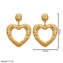 Trending! Versatile Stainless Steel Earrings for Women - Hammered - Pleated Heart Titanium Steel Dangles, 网红 - approved Chic Accessory