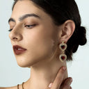 Vintage Red Crystal Heart Pearl Necklace - Gold-Tone Retro Elegant Statement Jewelry for Women, Versatile Fashion Accessory