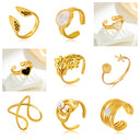 Retro-Chic High Color-Retention Open Ring - Stainless Steel Premium Fashion