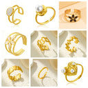 Retro-Chic Jewelry - Fashionable Trendy Stainless Steel High Color-Retention Premium Open Ring