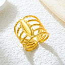 Fashionable Retro-Chic Open Ring - Stainless Steel High Color-Retention Premium Jewelry