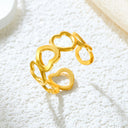 Fashionable Retro-Chic Open Ring - Stainless Steel High Color-Retention Premium Jewelry