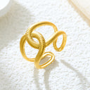 Fashionable Retro-Chic Open Ring - Stainless Steel High Color-Retention Premium Jewelry
