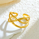 Fashionable Retro-Chic Open Ring - Stainless Steel High Color-Retention Premium Jewelry