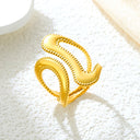 Fashionable Retro-Chic Open Ring - Stainless Steel High Color-Retention Premium Jewelry