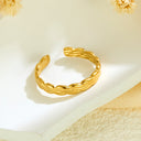 Retro-Chic High Color-Retention Open Ring - Stainless Steel Premium Fashion