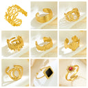 Fashionable Retro-Chic Open Ring - Stainless Steel High Color-Retention Premium Jewelry