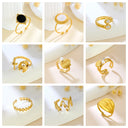Retro-Chic Jewelry - Fashionable Trendy Stainless Steel High Color-Retention Premium Open Ring