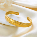 Ancient Craft Satin-Finish Stainless Steel Bracelet - Thick, Open Design, Elegant Auspicious Cloud Minimalist Bangle for Women