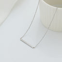 Minimalist and Versatile Temperament DIY Long Pendant Necklace for Women - One-Line Horizontal Titanium Steel Smooth Clavicle Chain