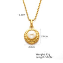 INS French Retro Style Necklace - High-End Gold-Plated Pearl Titanium Steel Sweater Chain, Light Luxury Versatile Women's Collarbone Chain