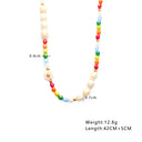 INS Vibe Xiaomi Bead Sweater Chain & Bohemian Collarbone Chain - Colored Pearl 串珠 Titanium Steel Necklace