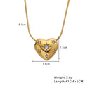 INS Vibe High-End Stainless Steel Necklace - Irregular Collarbone Chain with Sparkling Heart Zircon Pendant