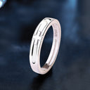 925 Sterling Silver Cross Couple Rings for Men & Women, Adjustable Cubic Zirconia Niche Jewelry - Valentine's & Qixi Gift for Girlfriend