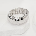 Niche Design Fashion Irregular Smooth Pleated Bracelet - Light Luxury Spring Clasp Wristband with High-End Aesthetic