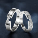 S925 Sterling Silver Moissanite Couple Rings, "Destiny Bond" Minimalist Engagement & Wedding Bands