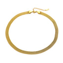 Cross-Border Viral Necklace - 18K Gold-Plated Vacuum Electroplated Collarbone Chain, Wide Mesh Hollow Braided Necklace