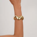 Niche Design Metallic Wave Irregular Wide-Face Bracelet - Exaggerated yet Minimalist, Elegant & High-End Jewelry for Women