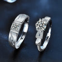 925 Sterling Silver Korean-Style Couple Rings, Minimalist & Niche Open Adjustable Bands - Perfect Qixi Festival Gift for Lovers